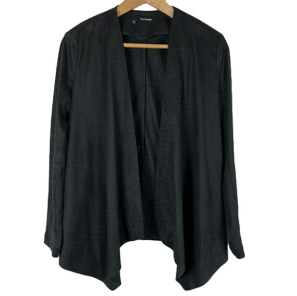 The Kooples Open Faux Suede Cardigan Jacket size EU 34 black - Picture 1 of 10